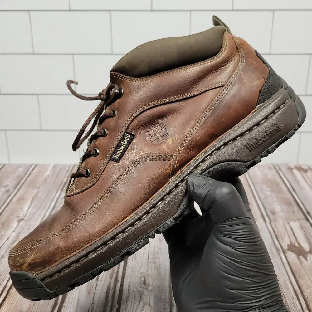 Timberland Trek Travel Leather Hiking Boots Brown Men's Size 11